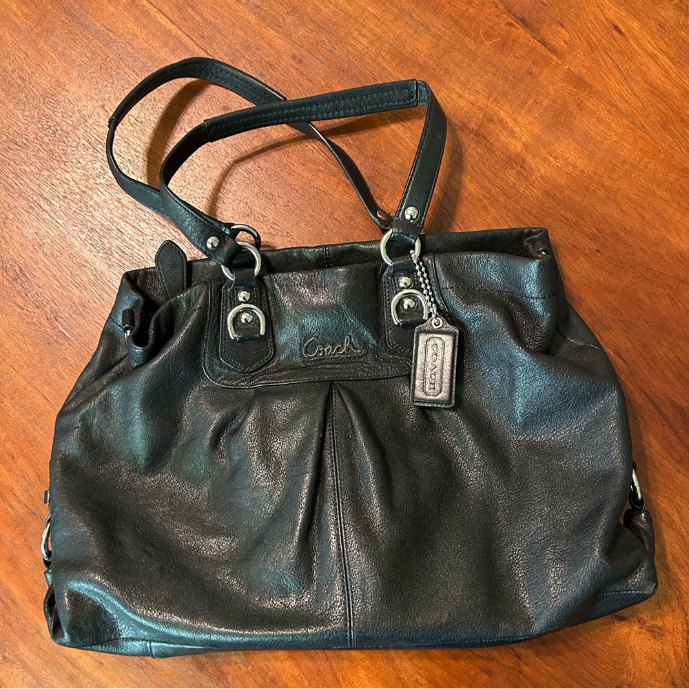 Coach Ashley Caryall Leather Shoulder Bag - Purple Interior - Picture 14 of 15